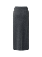 Mohair Wool Blend Sequins Women Midi Skirt GOELIA