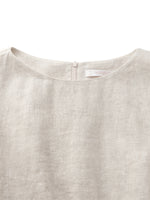 100% Linen Women Bud Sleeve Top GOELIA