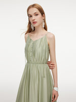 Tencel Blend Women Strap Maxi Dress GOELIA