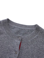 100% Wool Color Block Pony Embroidered Women Cardigan GOELIA