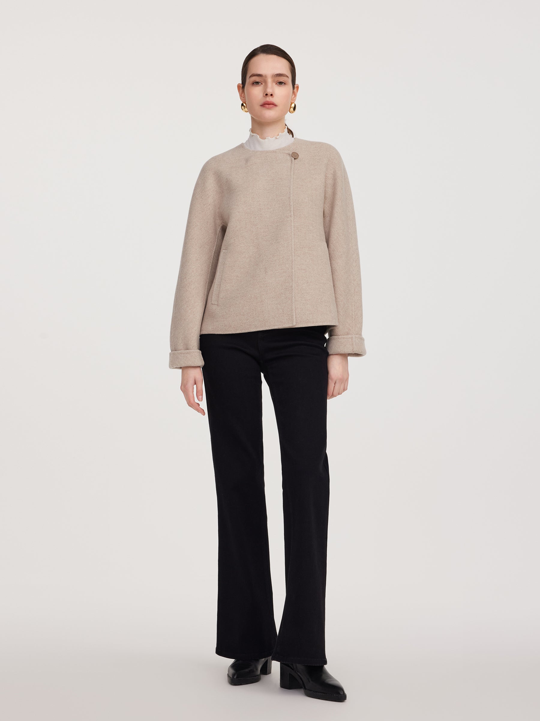 Cashmere Wool Blend Double-Faced Women Jacket GOELIA