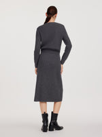 Wool Blend 3D Flower Knit Top And Skirt Two-Piece Set GOELIA