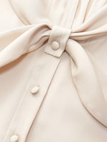 22MM Mulberry Silk Women Bow Tie Neck Shirt GOELIA