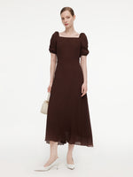 [Preview] 10.5 MM Mulberry Silk Square Neck Women Maxi Dress GOELIA
