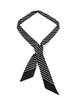 14MM Mulberry Silk Black And White Stripe Women Scarf GOELIA