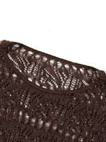 Cotton Blend Open-Knit Top And Camisole Two-Piece Set GOELIA