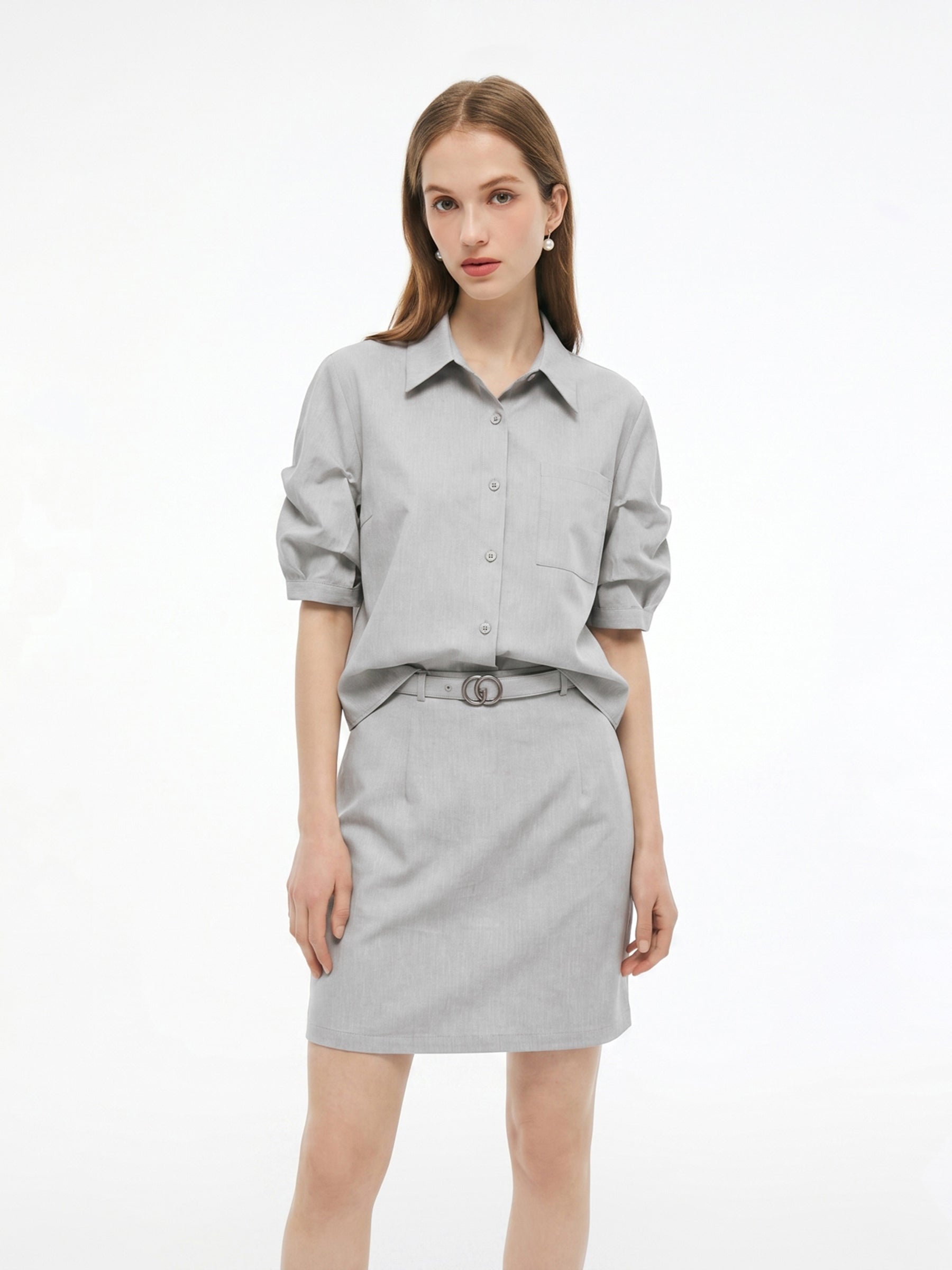 mini shirt dress women Avec Les Filles Button Front Dress - Blue Stripe