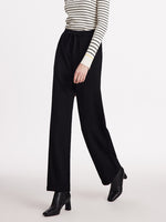 Knitted Straight Women Pants With Elastic Waistband GOELIA