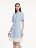 Tencel Blend Color Block Women Knit Mini Dress GOELIA