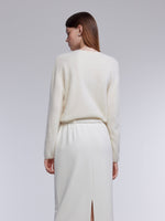 [Preview] Brushed Silk Cashmere Wool Blend Women Beaded Sweater GOELIA