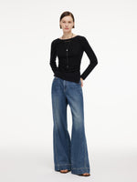 [Preview] Wool Blend Women Knit Top With Detachable Lariat Necklace GOELIA