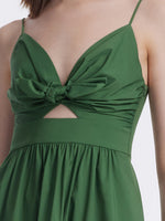 Cotton Spaghetti Strap Bowknot Tied Maxi Dress GOELIA