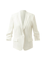 Triacetate Gathered Waist Ruched Sleeves Women Blazer GOELIA