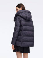 Color Block Goose Down Jacket With Detachable Hood GOELIA