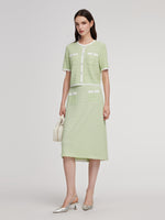 Lyocell Blend Knit Top And Column Skirt Two-Piece Set GOELIA