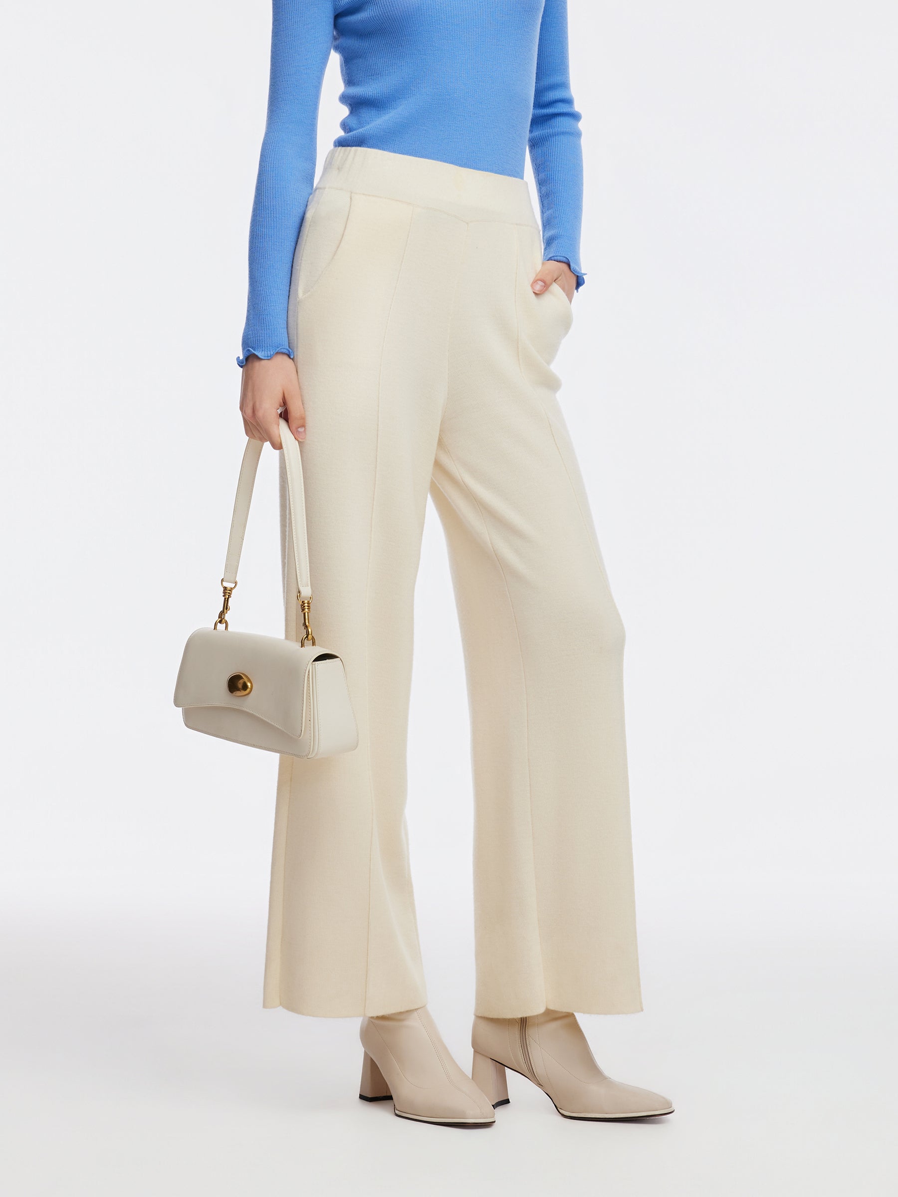 [Preview] Tencel Wool Blend Straight Wide Leg Women Pants GOELIA