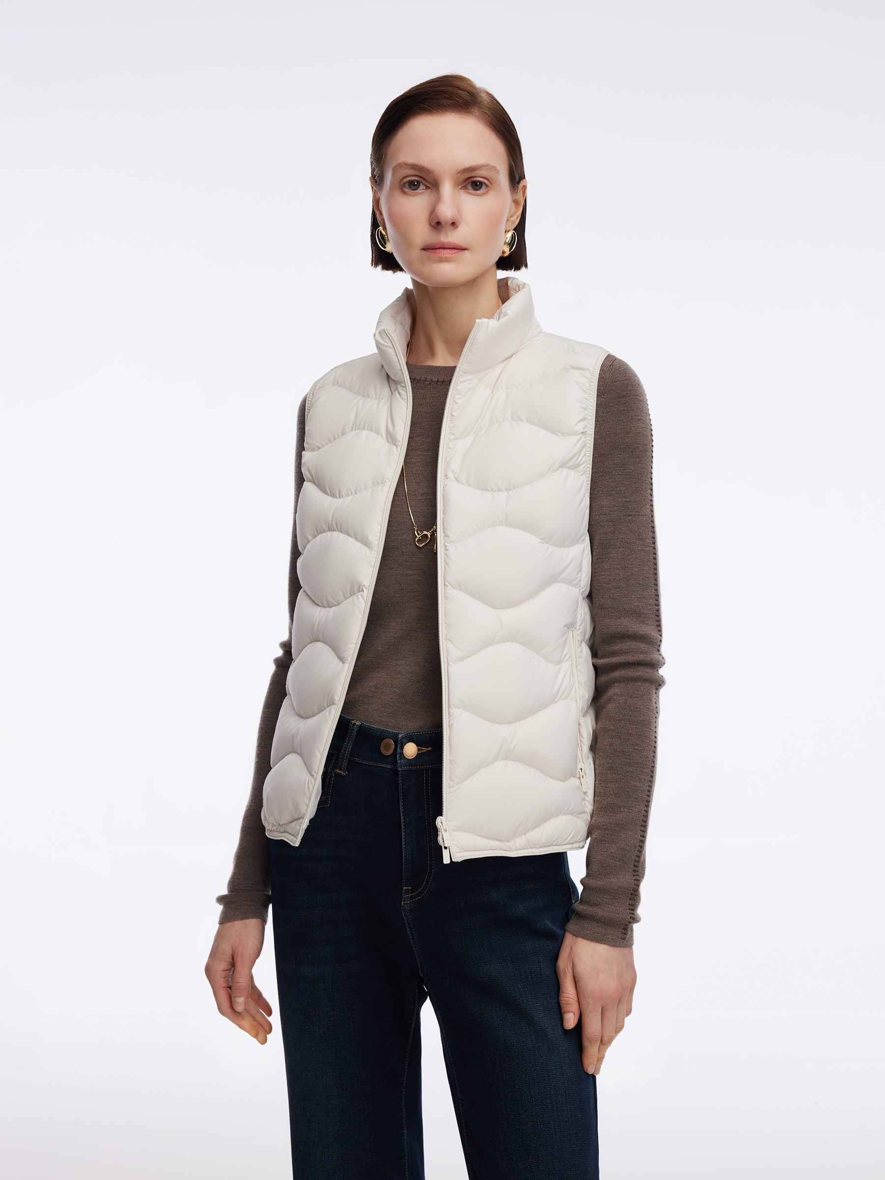 Lightweight Packable Zip-Up Women Goose Down Vest GOELIA