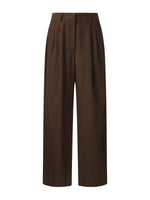100% Linen Women Straight Leg Pants GOELIA