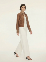 Tencel Blend Women Sheer Cropped Jacket GOELIA