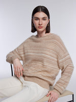 [Preview] Brushed Cashmere Wool Stripe Women Sweater GOELIA