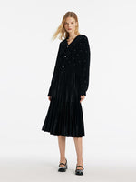 Black V-Neck Rhinestone Knitted Women Cardigan GOELIA