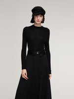 Cashmere Mulberry Silk Tencel Blend Women Knit Top GOELIA