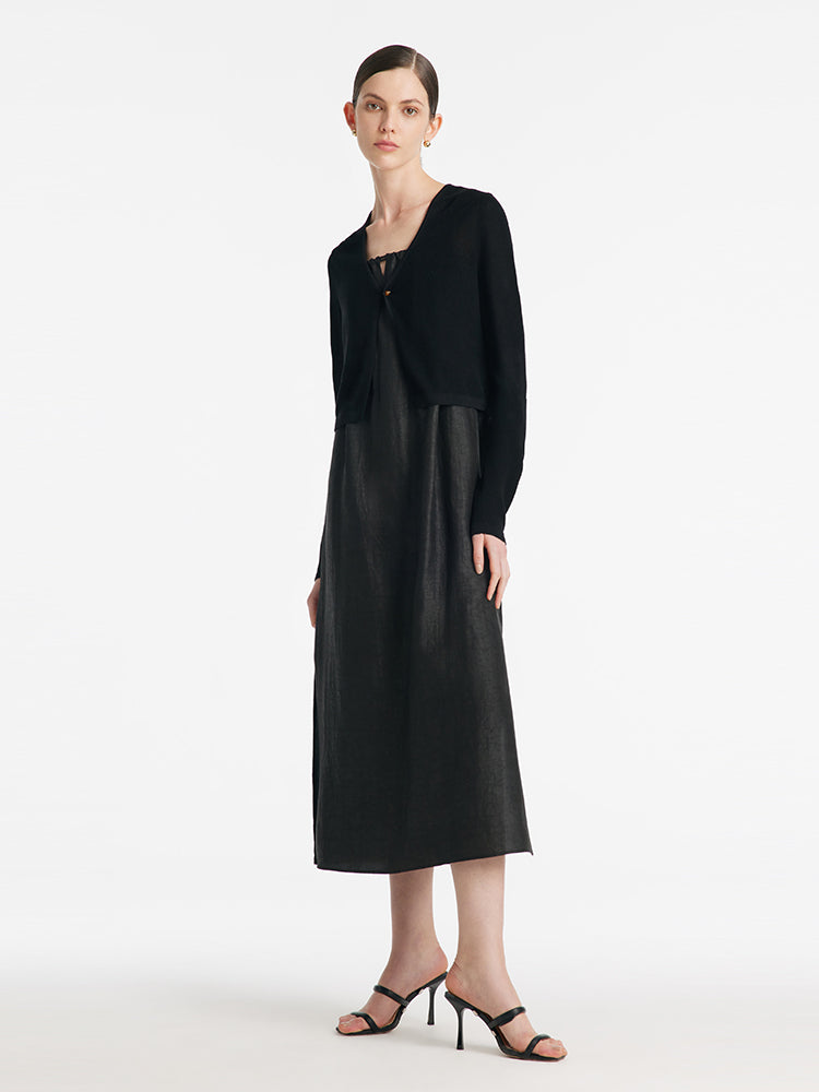 Jade Button Knitted Women Crop Cardigan GOELIA