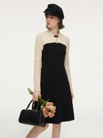 Lyocell Wool Blend Women Knit Qipao Midi Dress GOELIA