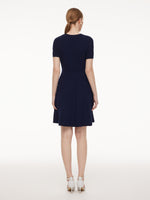 Tencel Blend Gathered Waist Women Textured Midi Dress GOELIA