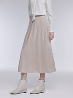 100% Merino Wool Women A-Line Skirt GOELIA