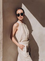 100% Linen Women Halter Tank Top GOELIA
