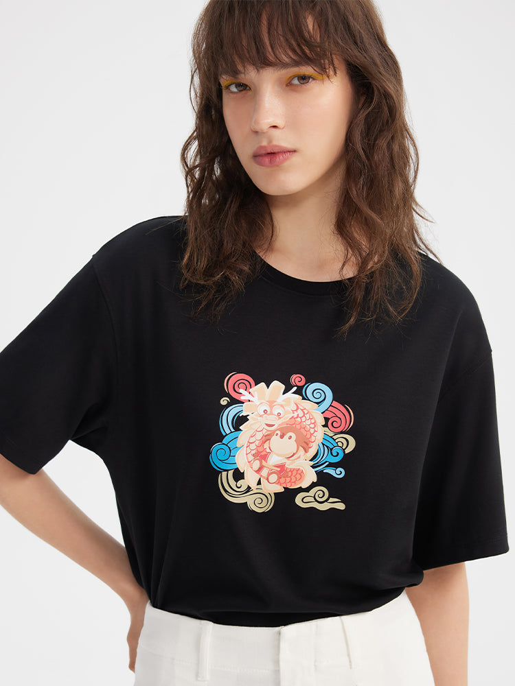 Dragon Cartoon Printed Women T-Shirt GOELIA