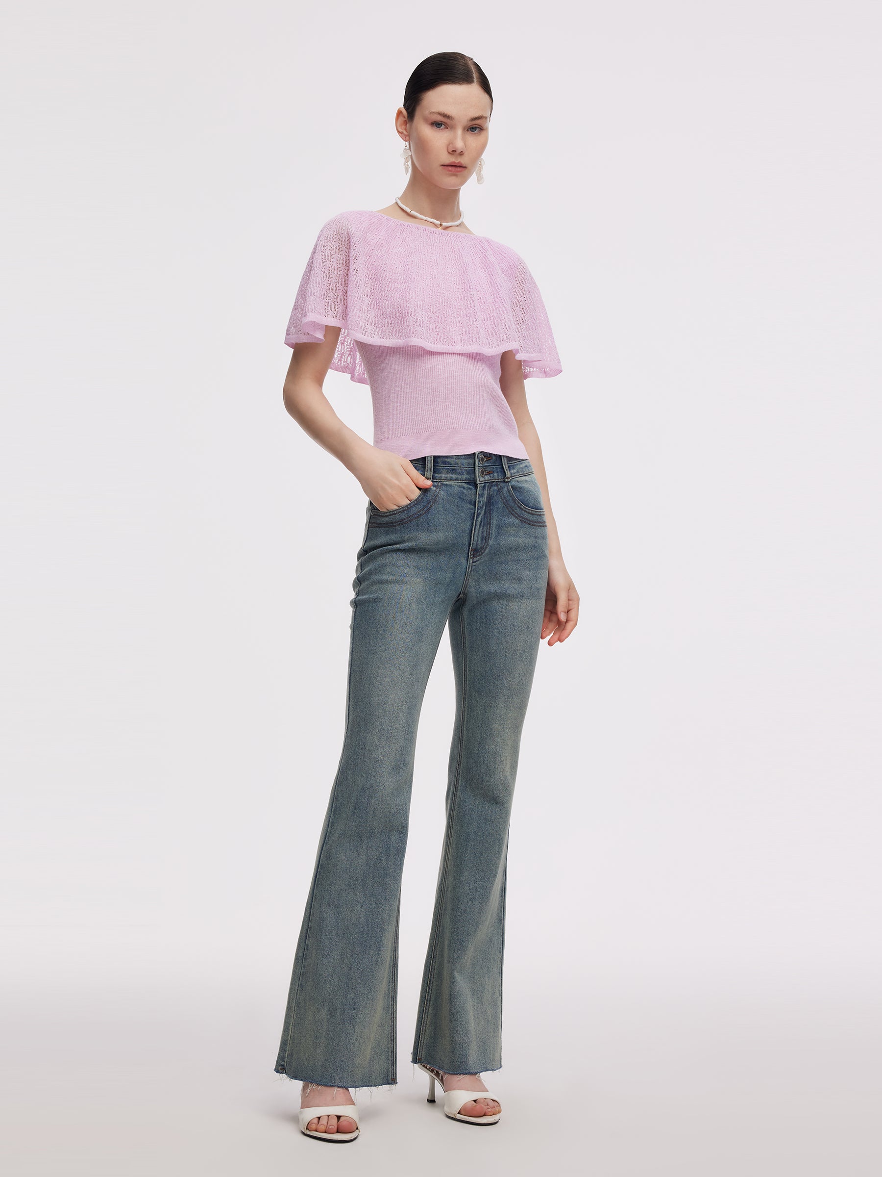 Capelet Adjustable Neck Women Knit Top GOELIA