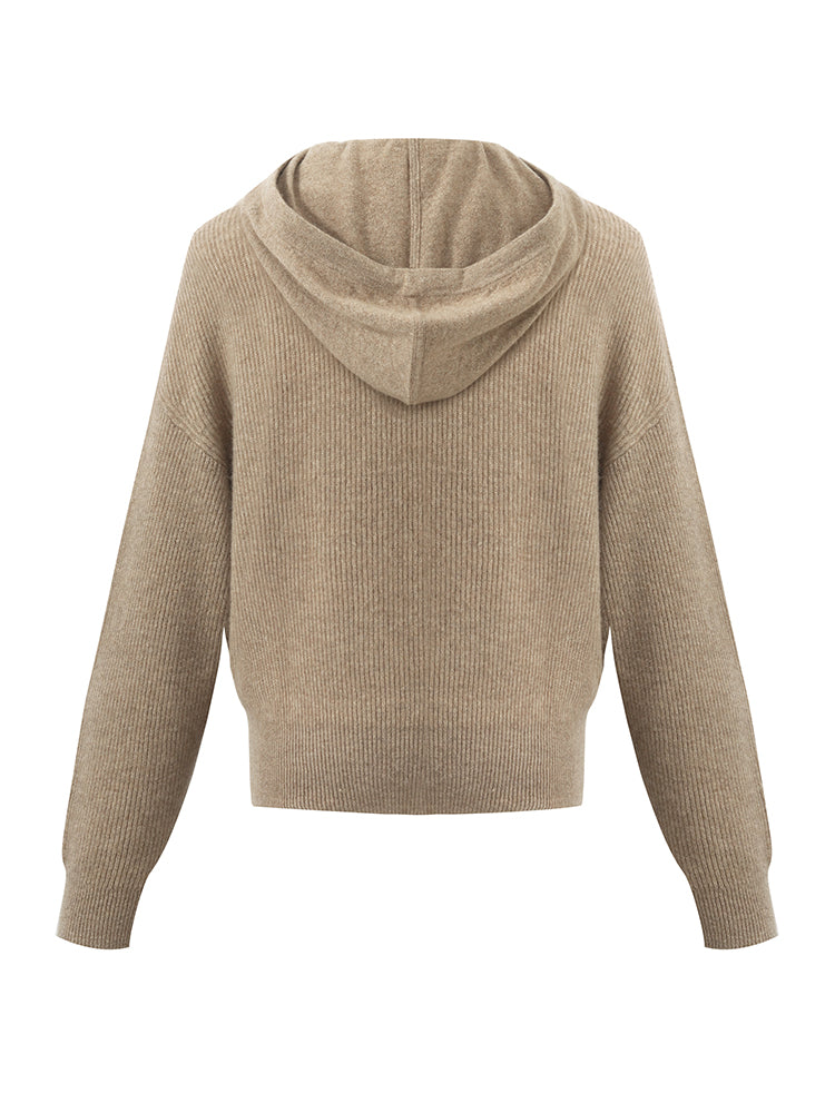Pure Cashmere Hooded Sweater With Detachable Hat GOELIA