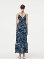 10MM Mulberry Silk Halterneck Slip Maxi Dress With Detachable Chest Pads GOELIA
