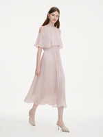 Smoky Pink Halter Neck Women Maxi Dress GOELIA