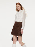 Tencel Blend Ruffle Neck Women Shirt With Knit Camisole GOELIA