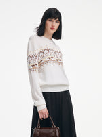 [Preview] Wool Blend Sheep Fair Isle Unisex Sweater GOELIA