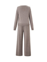 [Preview] Mock-Layered Knit Top And Pants Two-Piece Set GOELIA