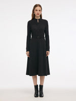 [Preview] Stretch Knitted Women Belted Midi Dress GOELIA