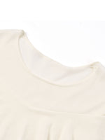 [Preview] Tencel Blend Ruffle Cold Shoulder Women Knit Top GOELIA