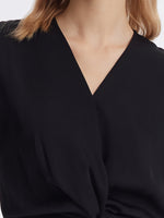 19 Momme Mulberry Silk Twist Waist Women Top GOELIA
