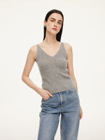 100% Cashmere Seamless Women Knit Tank Top GOELIA