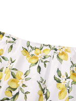 Cotton Lemon Print Women A-Line Skirt GOELIA
