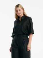 18 Momme Xiang Yun Silk Women Shirt With Zippered Lapel Collar GOELIA