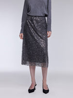 [Preview] Sequin Overlay Women Column Midi Skirt GOELIA