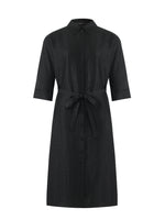 18 Momme Xiang Yun Silk Single-Breasted Women Midi Shirt Dress With Belt GOELIA