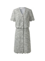 Faux Two-Piece Scallop Hem Women Mini Dress GOELIA