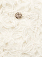 Openwork Single-Breasted Women Crop Jacket GOELIA
