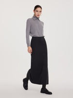 Wool Blend Back Slit Women Knit Skirt GOELIA